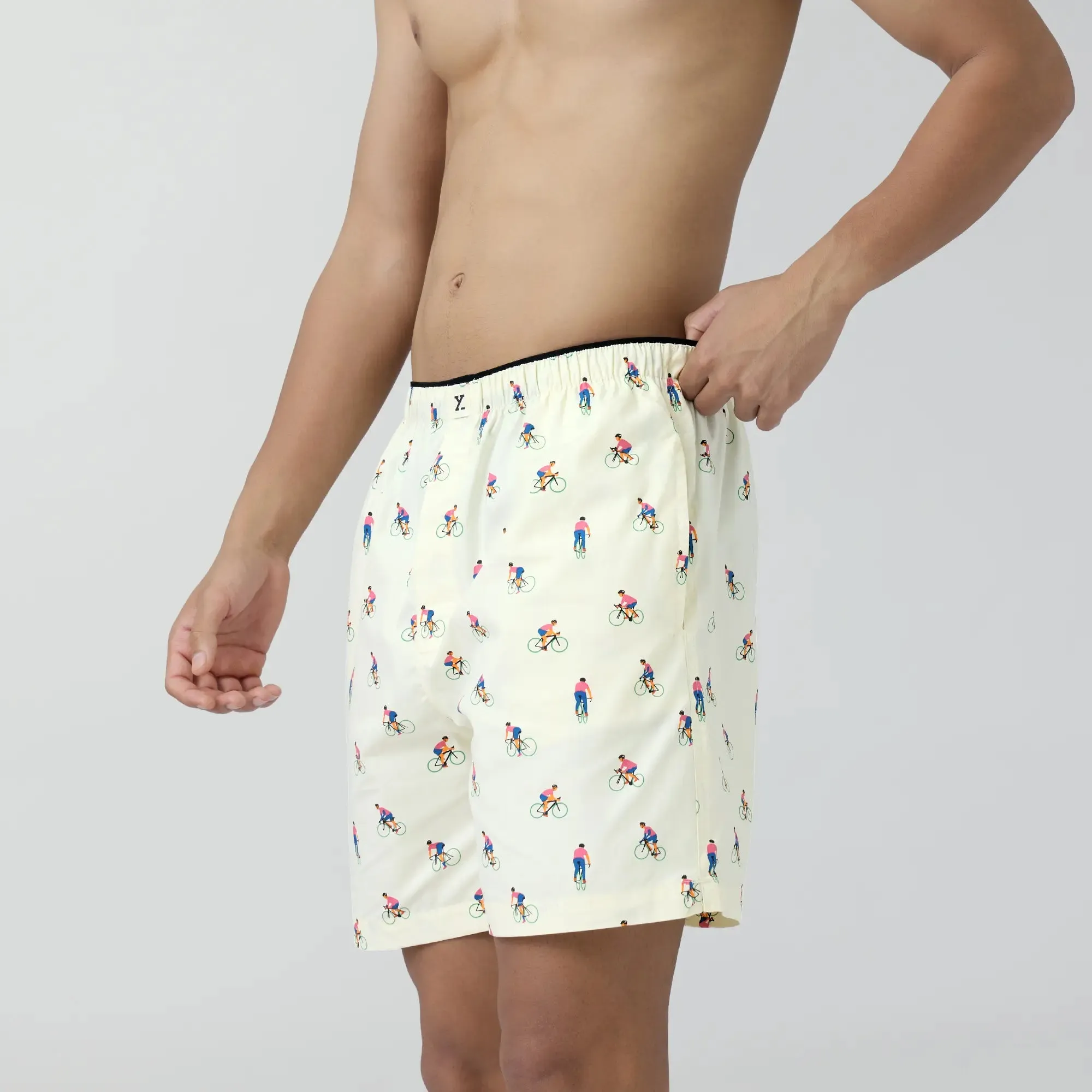 Renew Combed Cotton Boxer Shorts Ivory White