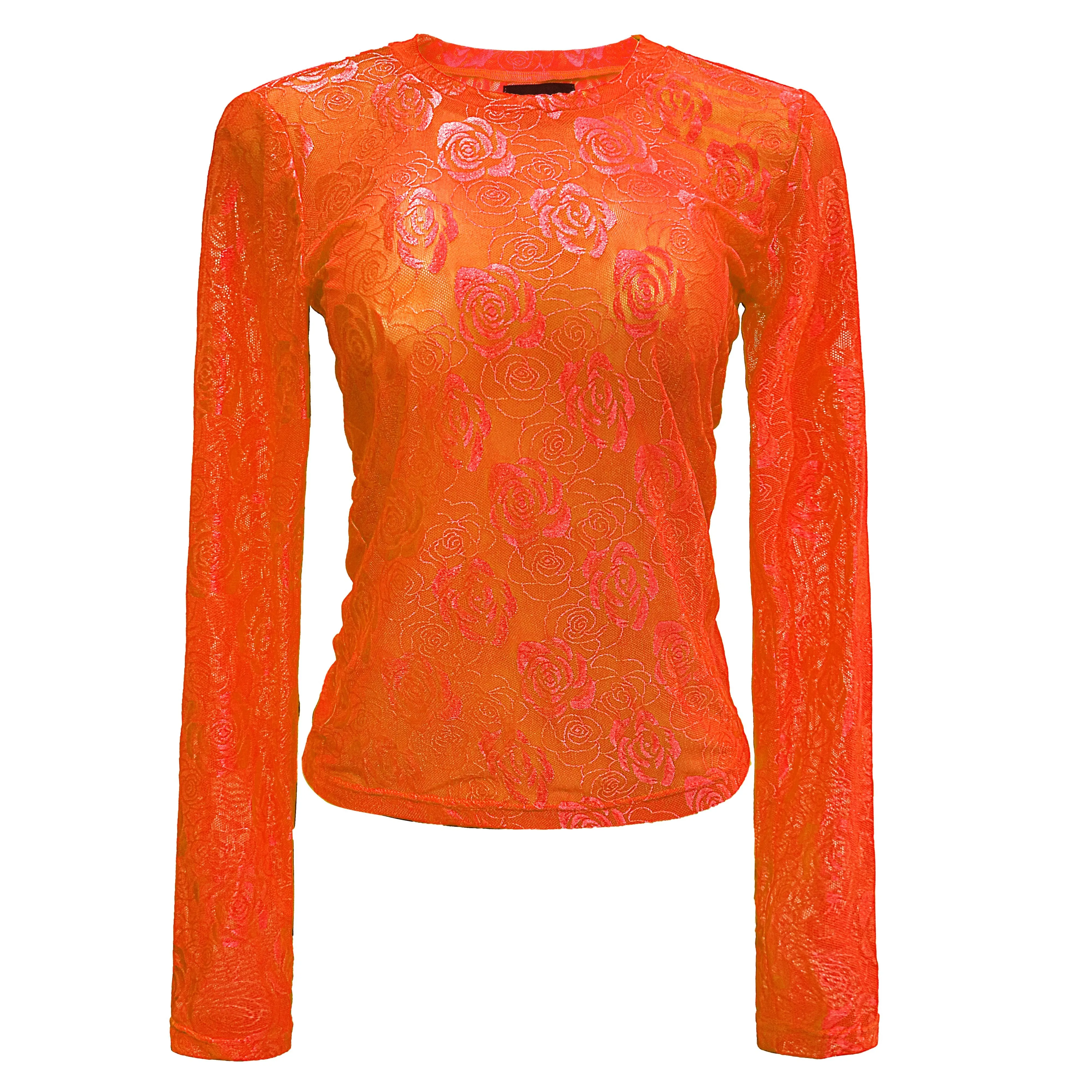 ROSE-LS-LACE-BLOUSE - MANDARIN