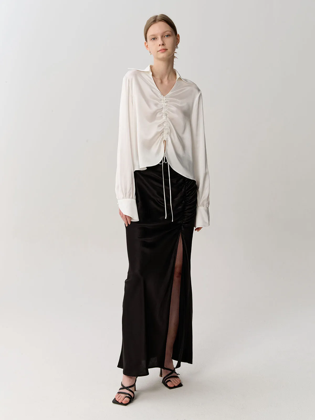 SILKINC Venus Ruched Silk Shirt (Venus blouse)