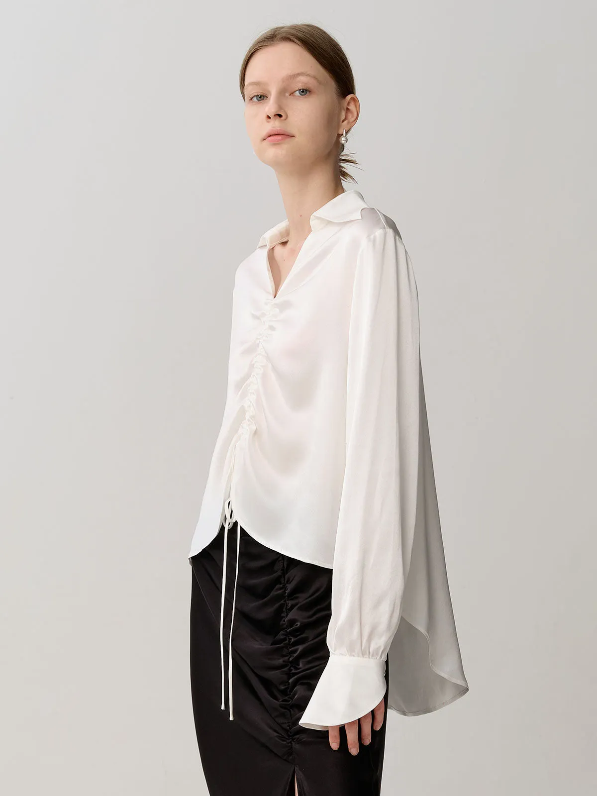 SILKINC Venus Ruched Silk Shirt (Venus blouse)