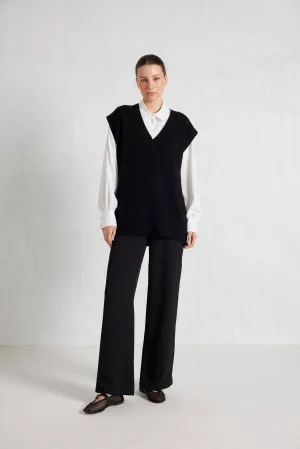 Skyler Merino Cashmere Vest in Black