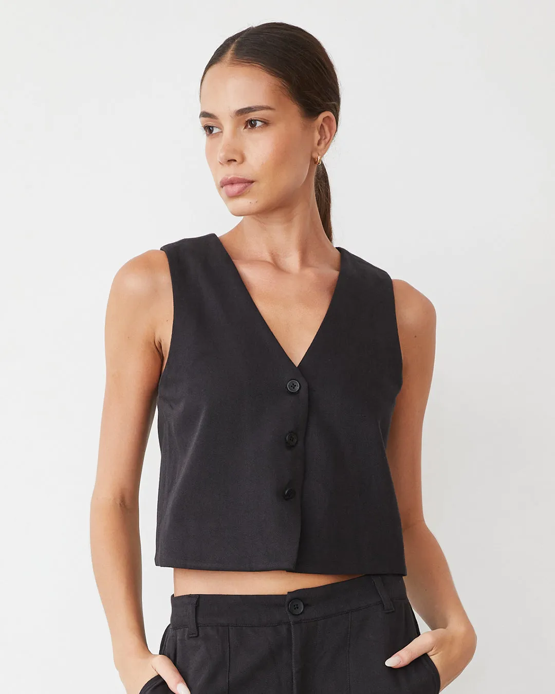 Soft Twill Relaxed Vest