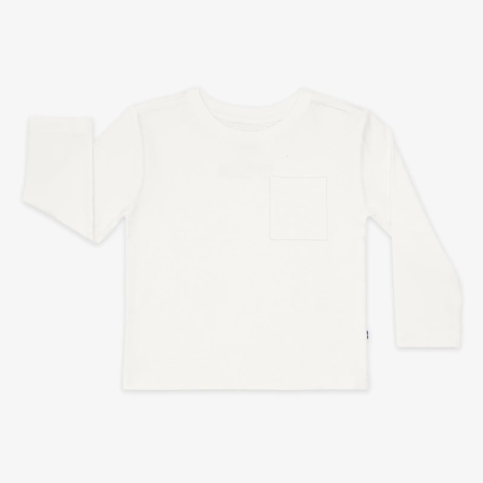 Soft White Long Sleeve Relaxed Pocket Tee