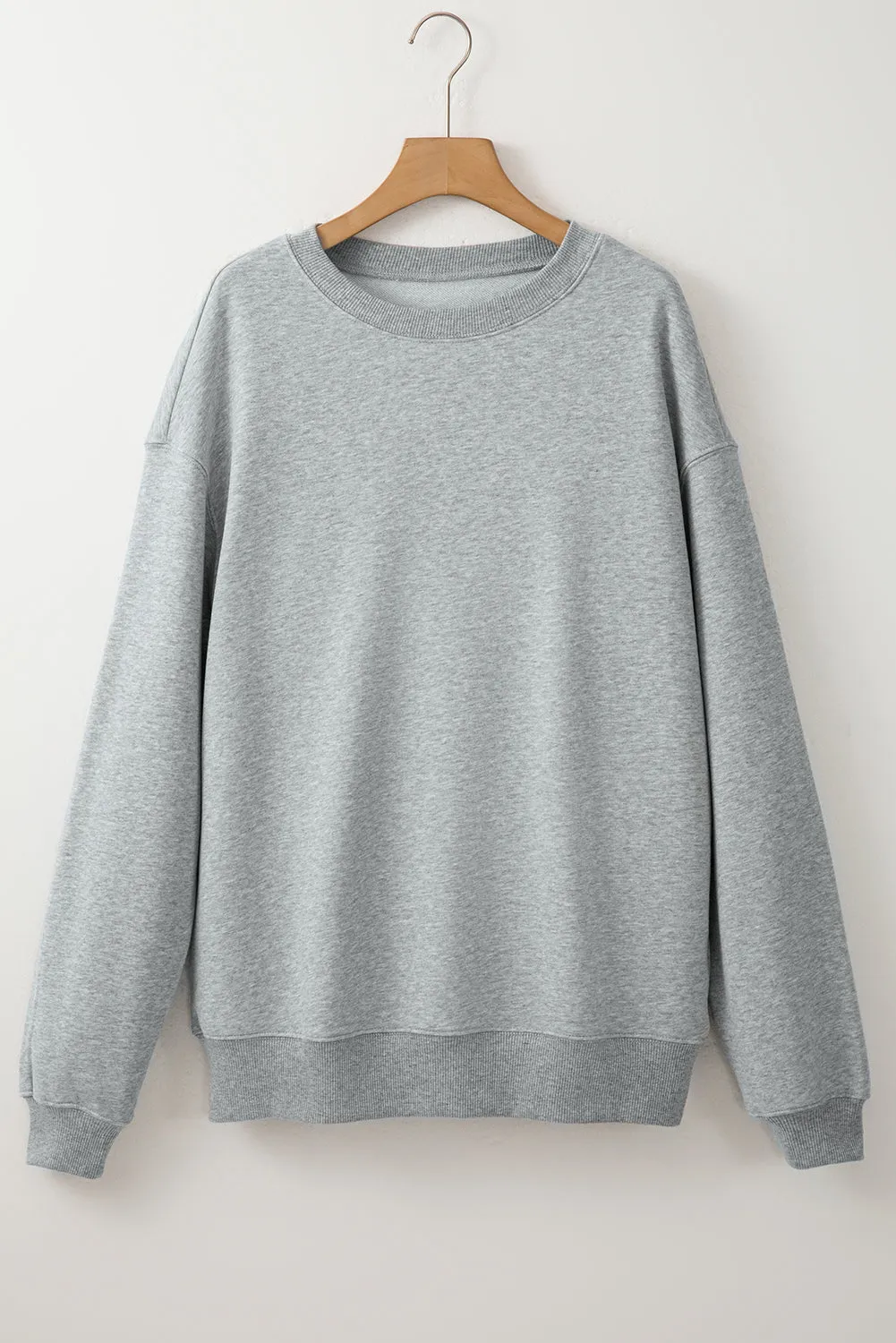 Solid Loose Fleece Sweatshirt