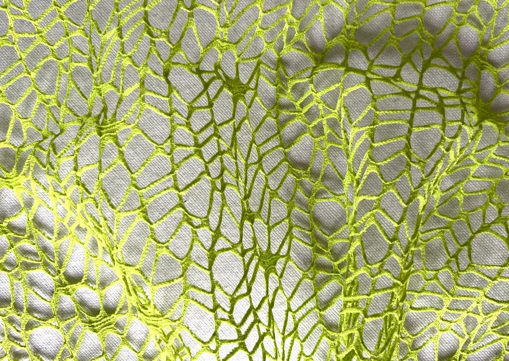 Spider Web Kiwi Lime Polyester Mesh