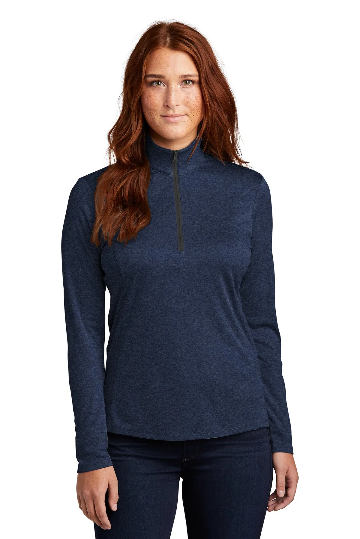 Sport-Tek Ladies Endeavor Customized 1/4-Zip Pullovers, Dark Royal Heather