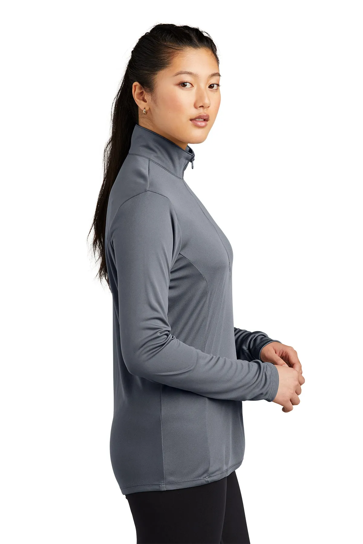 Sport-Tek Ladies PosiCharge Competitor Custom 1/4-Zip Pullovers, Grey Concrete