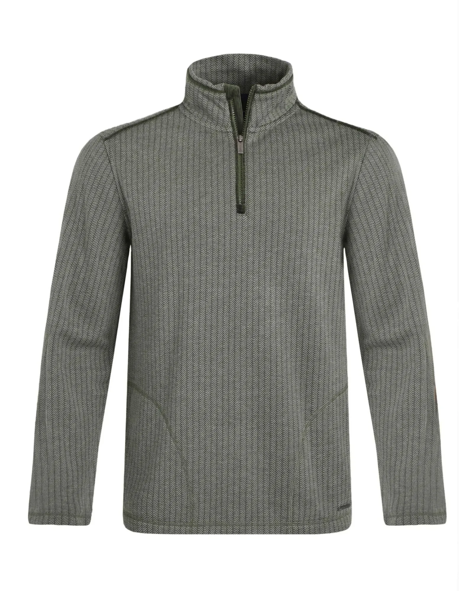 Sterling Dark Olive Eco 1/4 Zip Herringbone Fleece