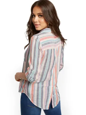 Stripe Button-Back Shirt