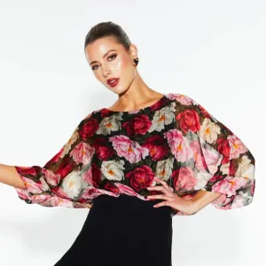 Sunlight and Shadow Silk Top - Oscar Floral