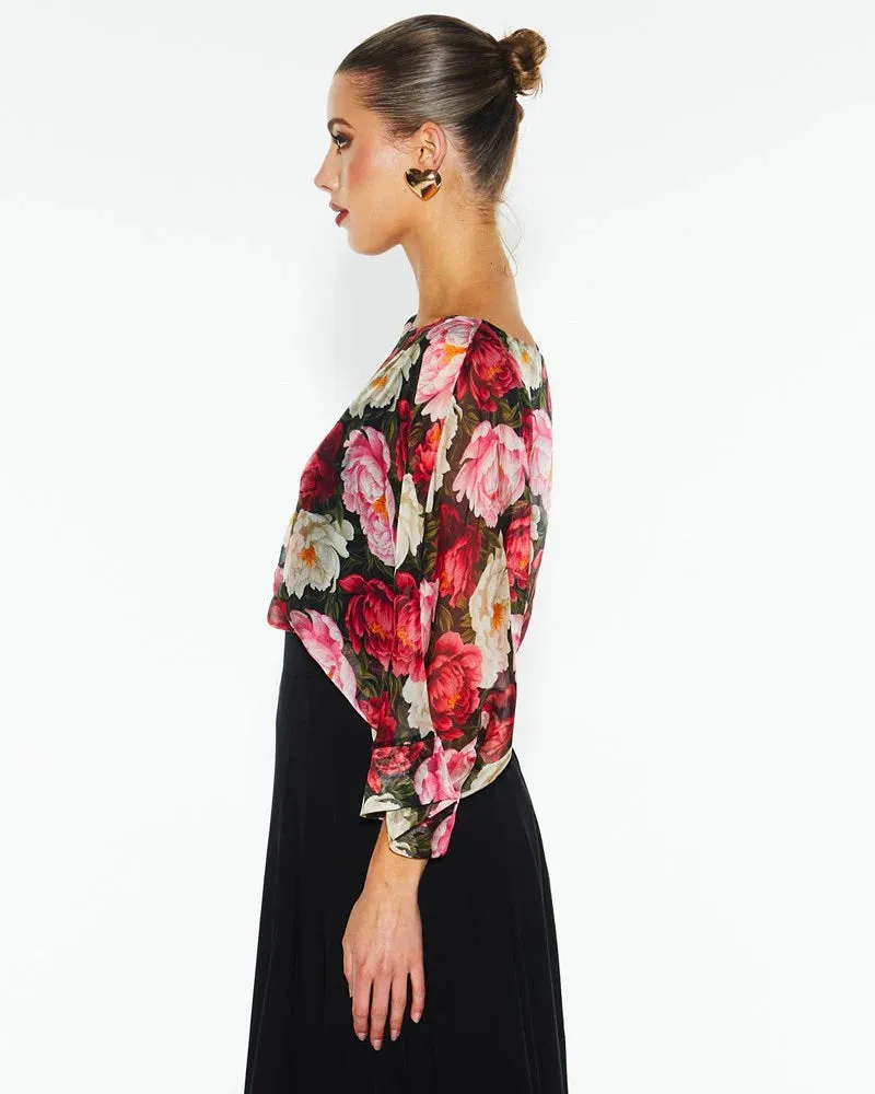 Sunlight and Shadow Silk Top - Oscar Floral