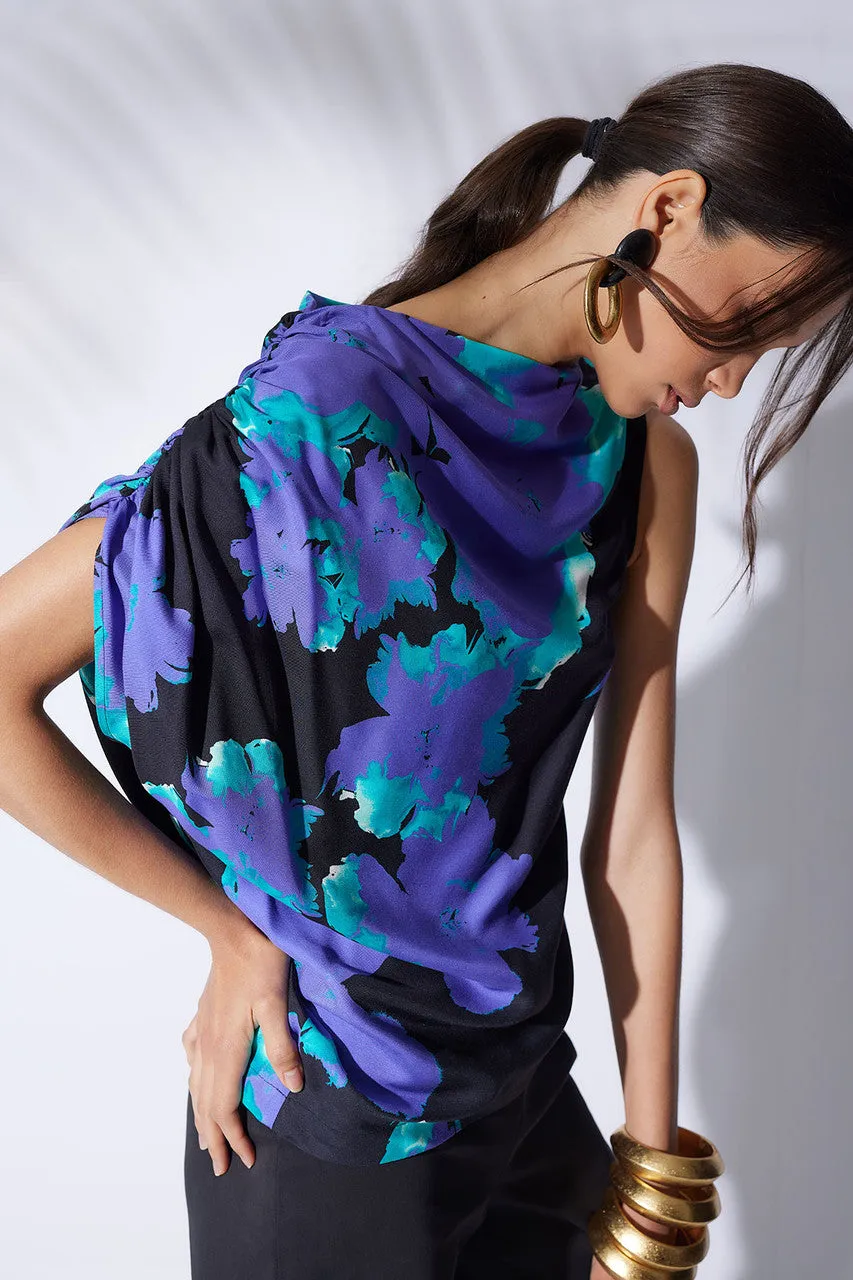 Taichou Cotton Silk Sleeveless Drape Top