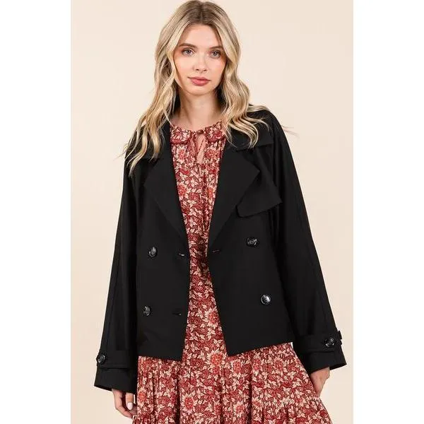 The Monterey Black Trench Coat Jacket