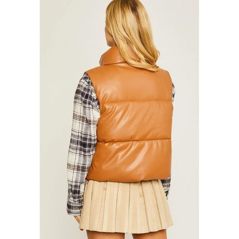 The Puffer Vest in Beige, Camel or Black