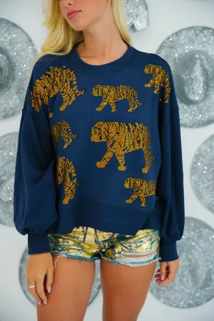 TIGER LOVER NAVY PULLOVER