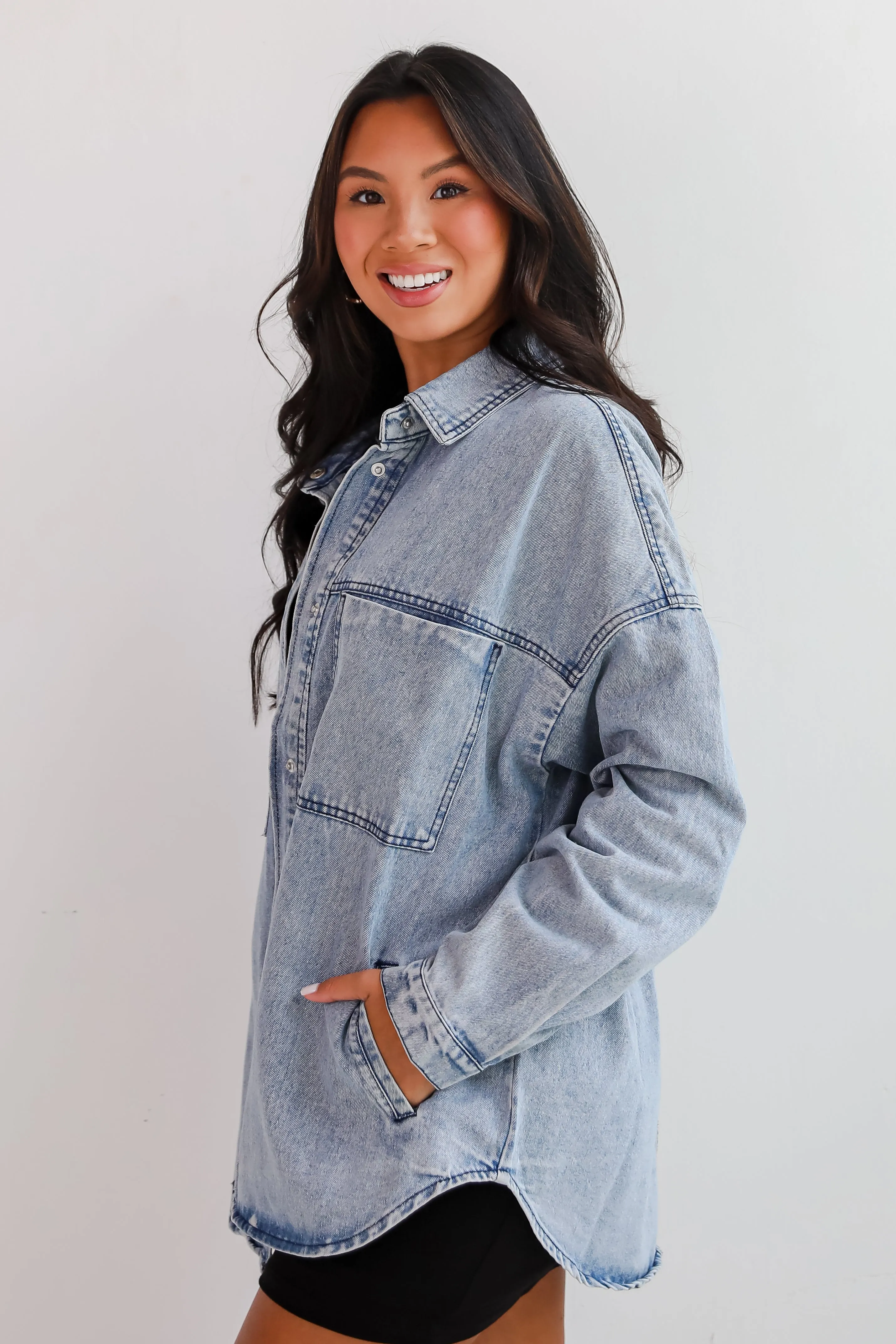 Trending Moment Light Wash Denim Jacket