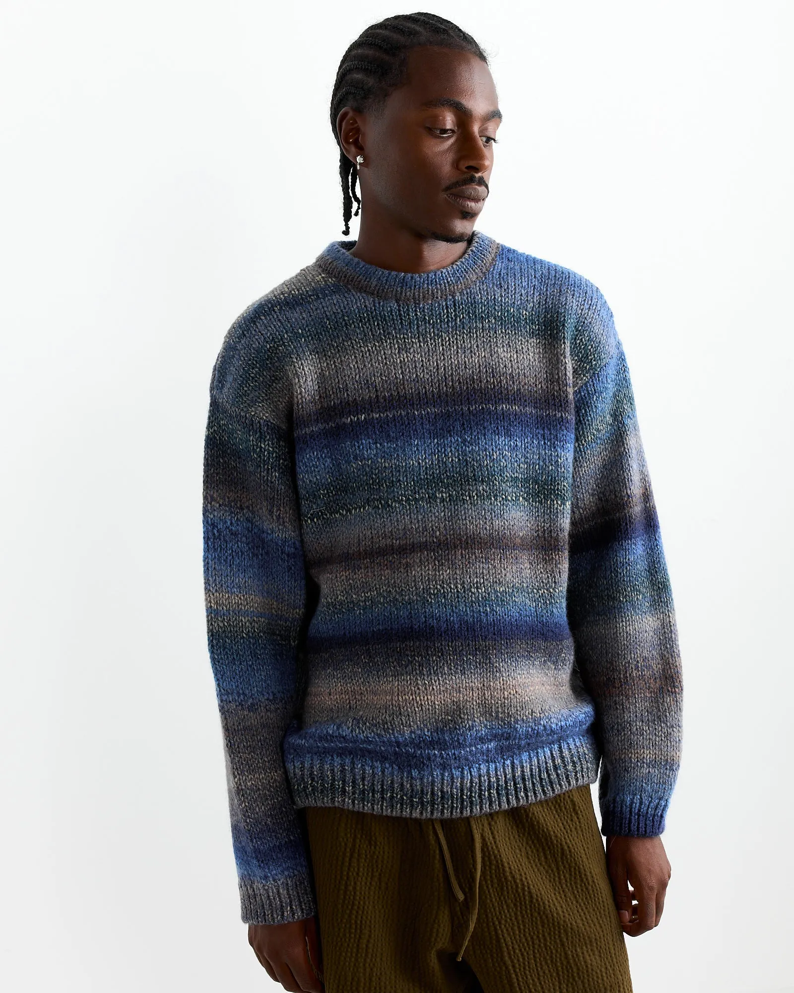 Undertones Boxy Crew Knit in Blue