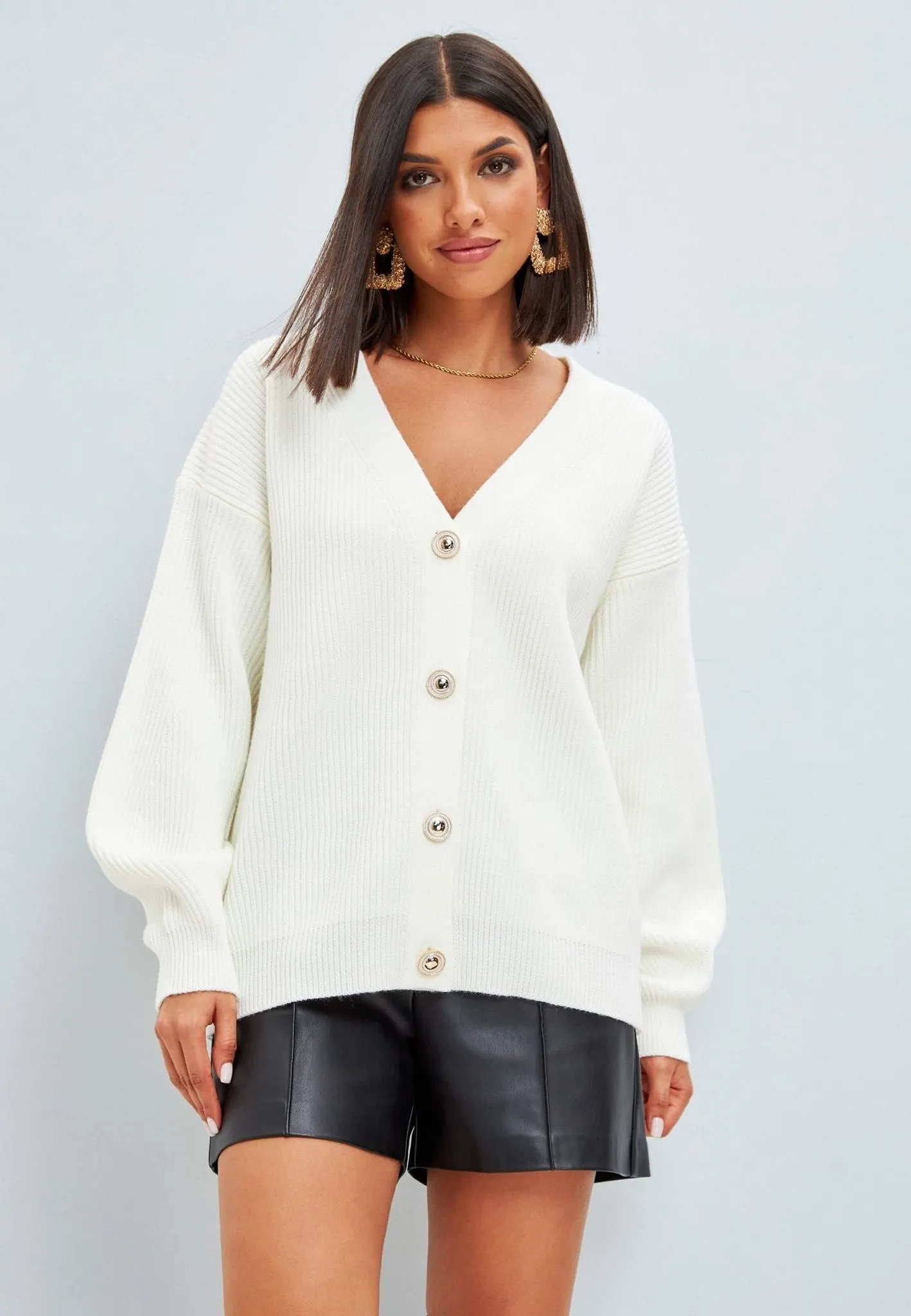 V-neck Cardigan - Ivory