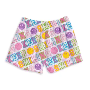 Varsity Letter Print Fuzzy Shorts