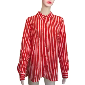 Vintage 1990s Anne Klein Striped Button-Down Blouse