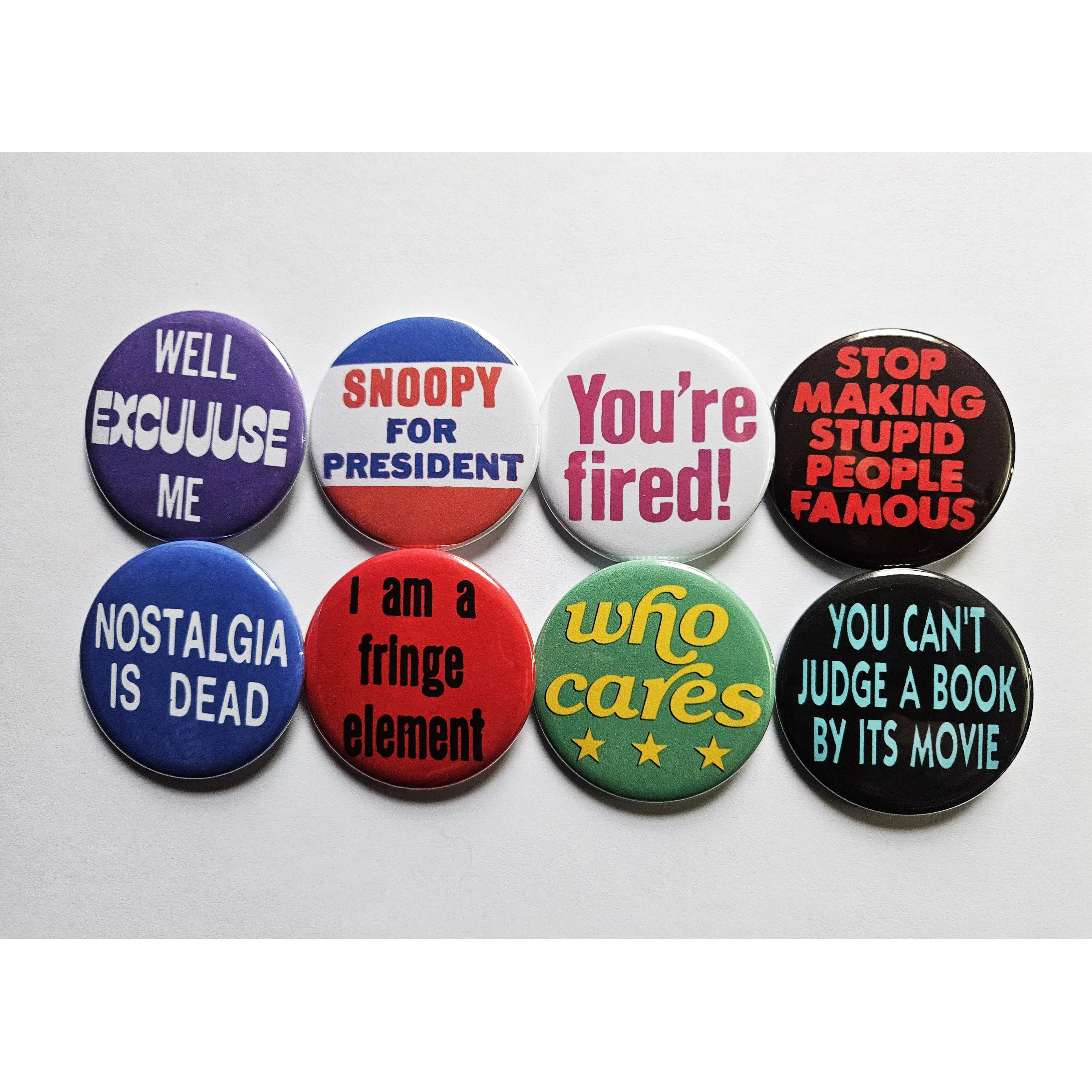 Vintage Reproduction Stop Making Stupid People Famous Small Pinback Button | 1.25" Diameter