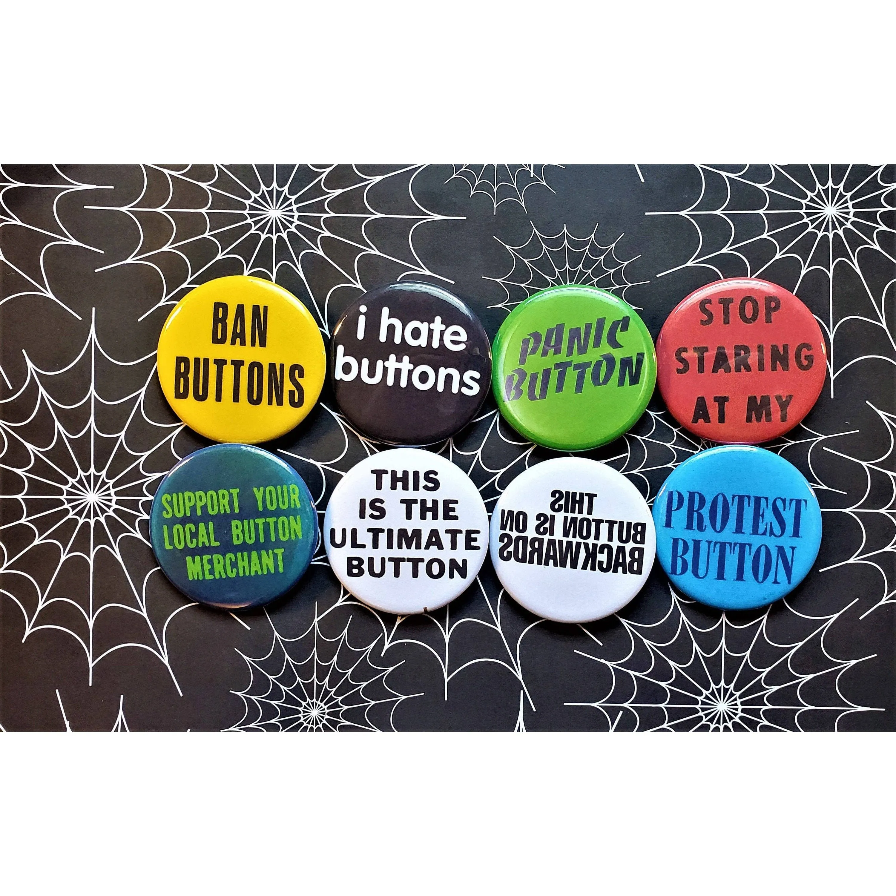 Vintage Reproduction Support Your Local Button Merchant Small Pinback Button | 1.25" Diameter