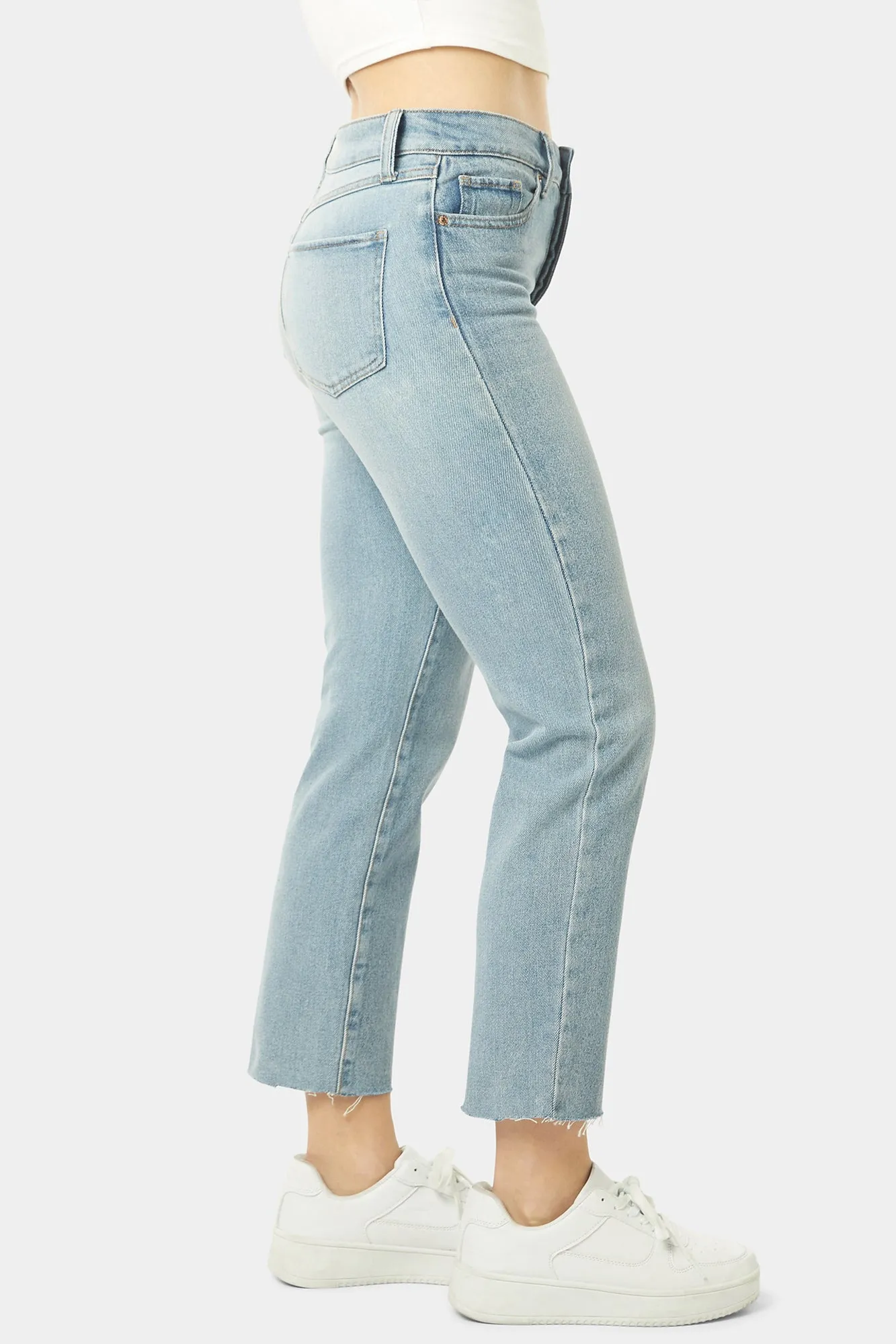 VINTAGE REUNION STRAIGHT LEG W/ HIDDEN BUTTONFLY JEANS - BLUE HAVEN