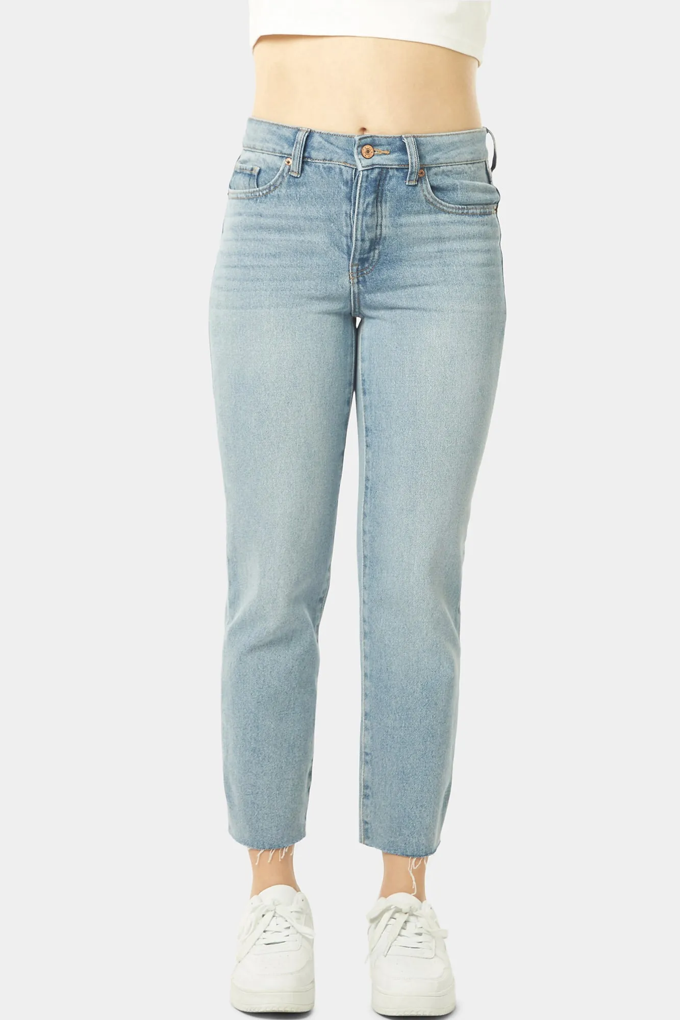 VINTAGE REUNION STRAIGHT LEG W/ HIDDEN BUTTONFLY JEANS - BLUE HAVEN