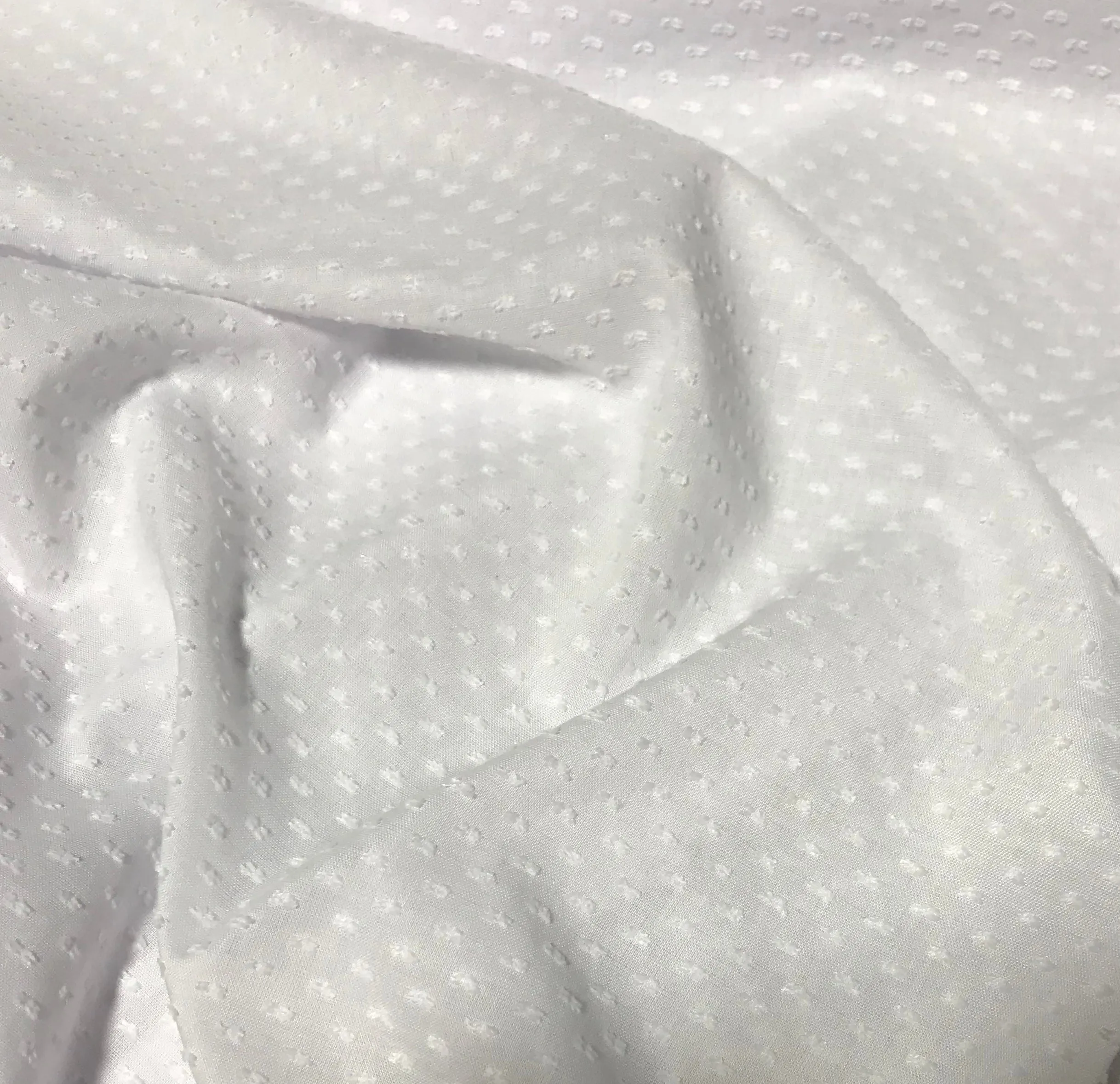 White Imperial Poly Cotton Old Fashioned Dotted Swiss - Spechler-Vogel Fabric