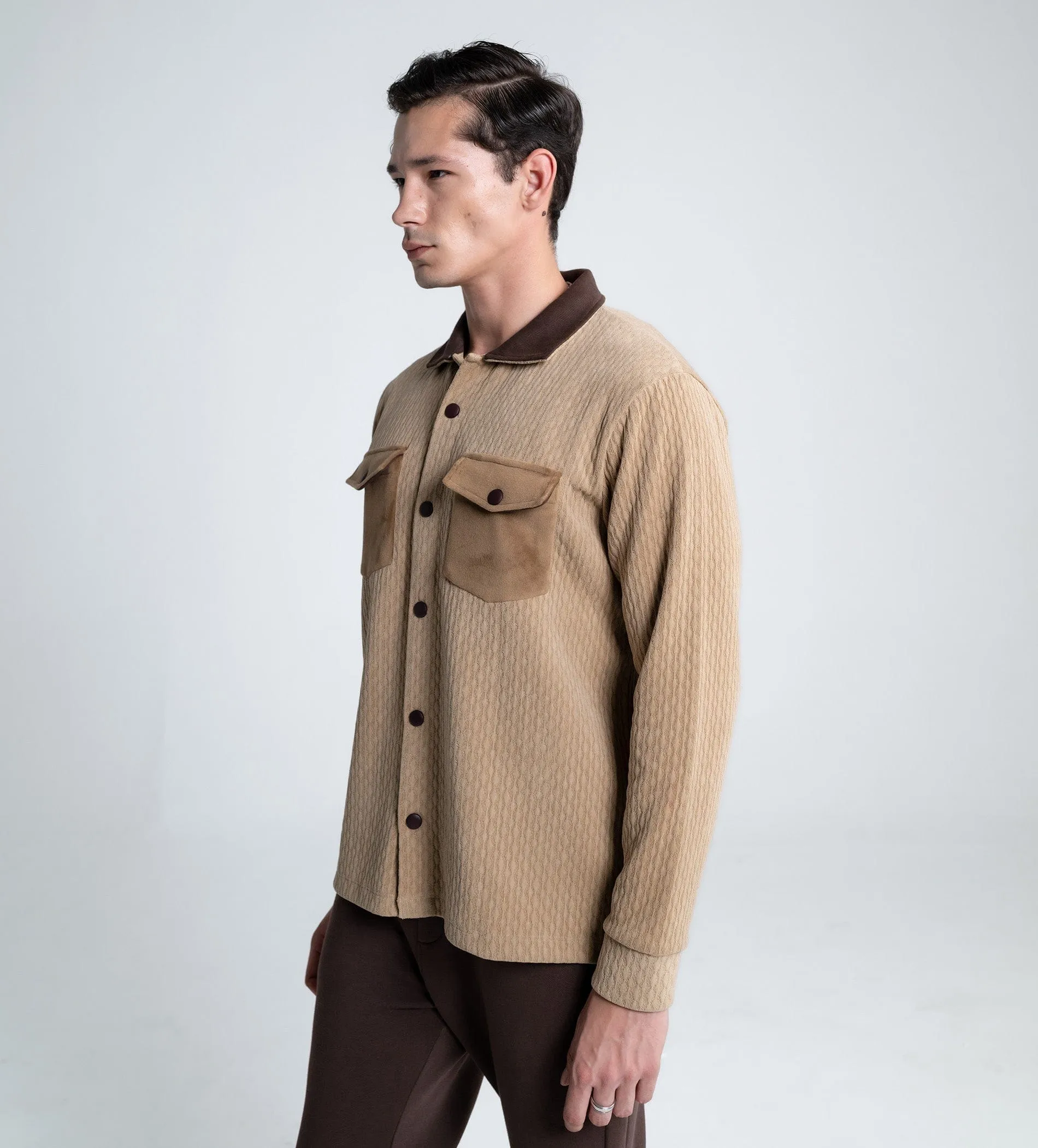 Winter Warmth beige Shacket