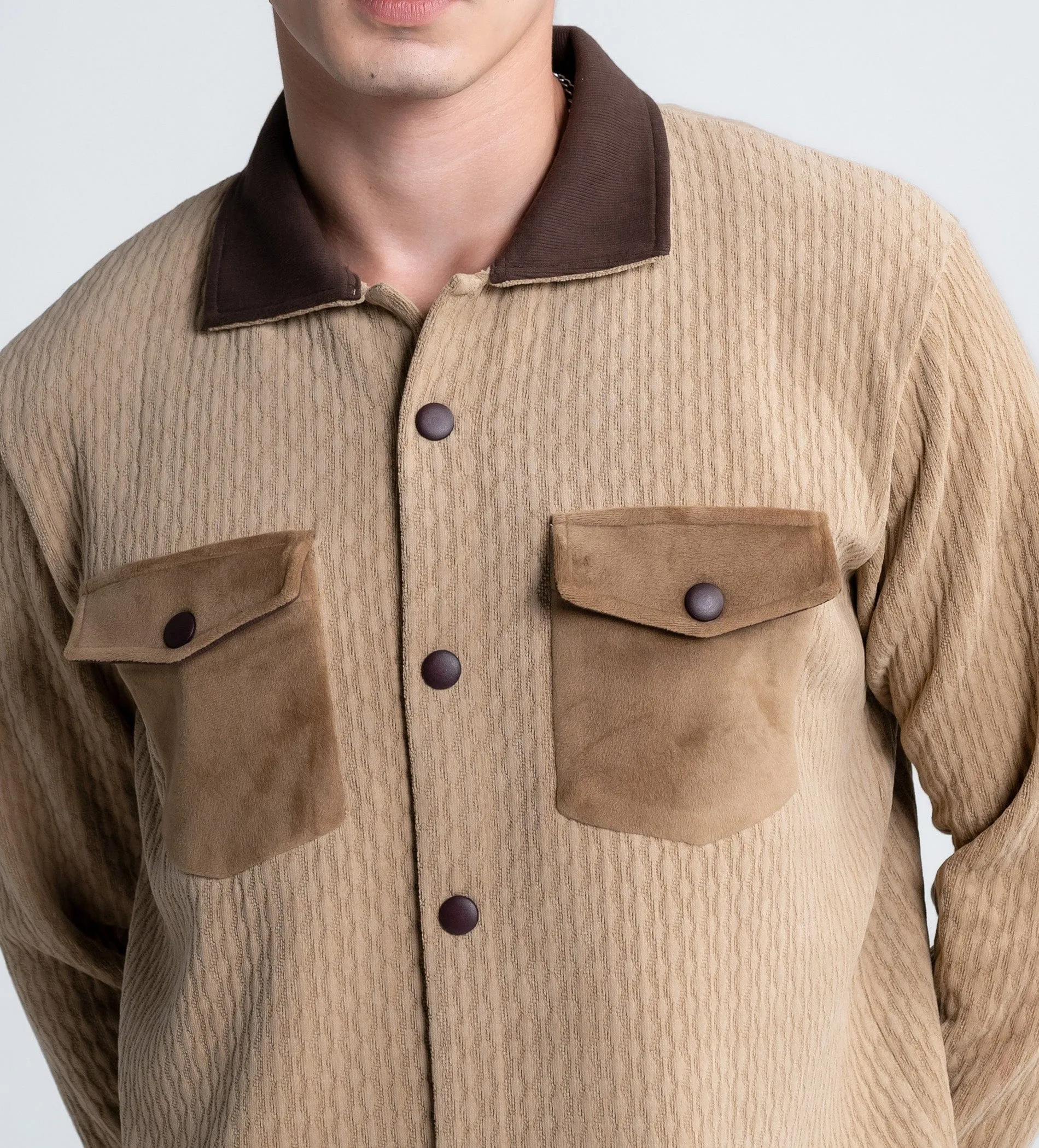 Winter Warmth beige Shacket