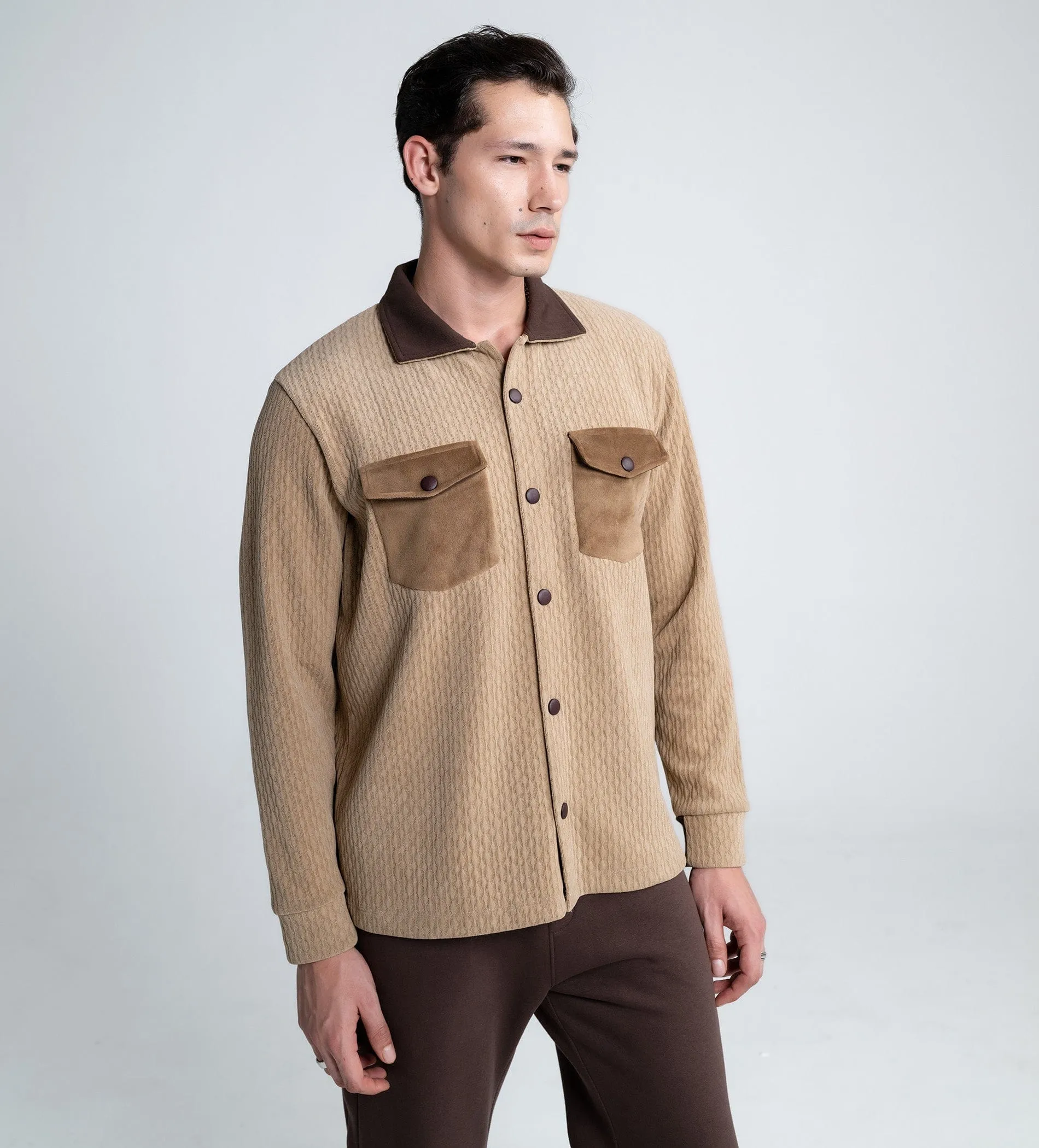 Winter Warmth beige Shacket