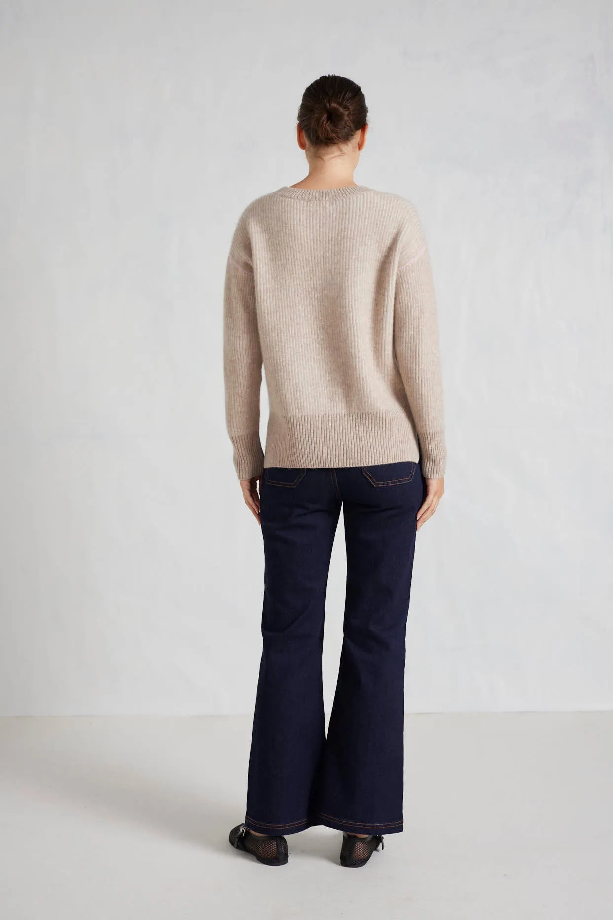 Zoe Cashmere Sweater in Lightweight Beige