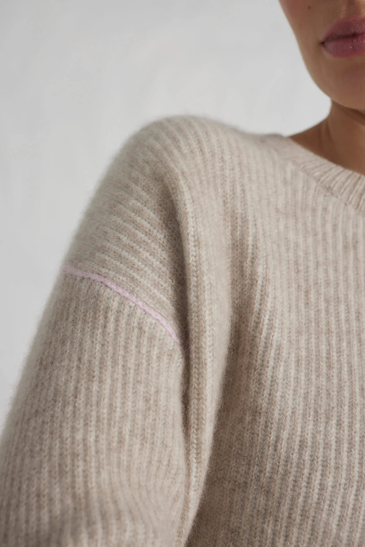 Zoe Cashmere Sweater in Lightweight Beige